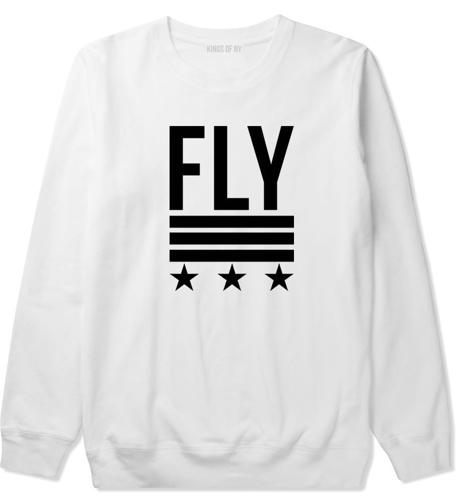 Kings Of NY Fly Stars Crewneck Sweatshirt in White