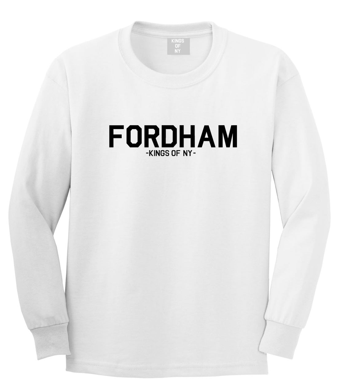 Fordham Road Bronx New York Long Sleeve T-Shirt in White