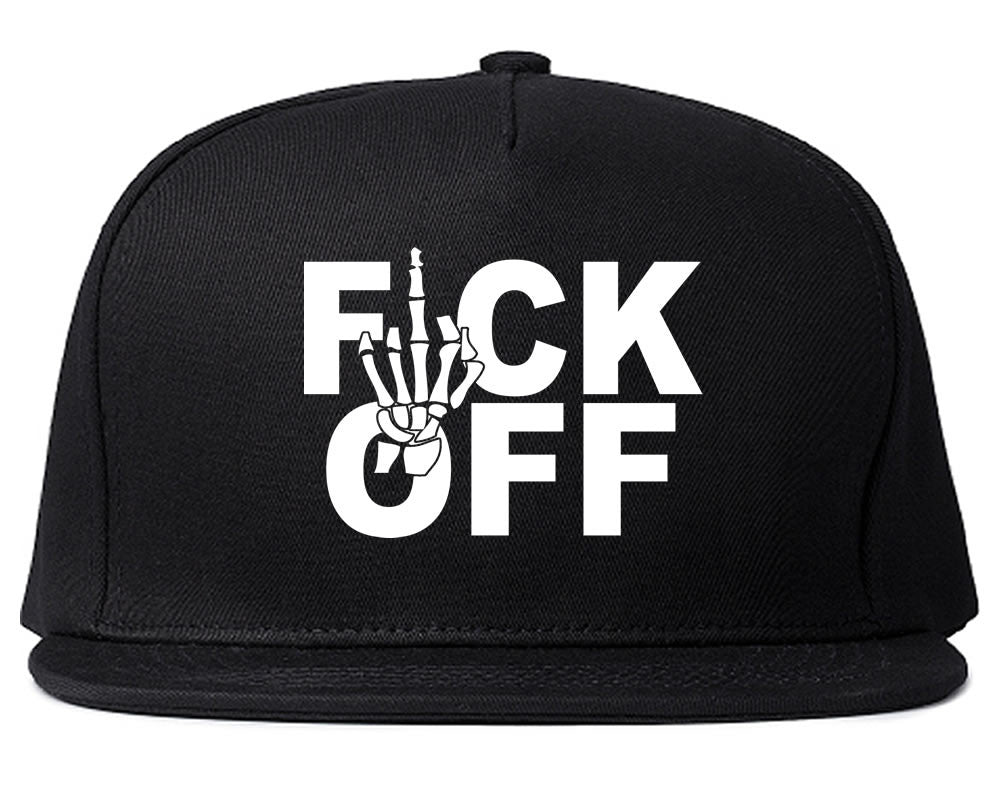 FCK OFF Skeleton Hand Snapback Hat in Black by Kings Of NY