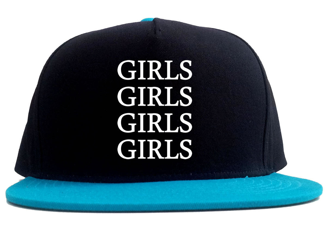Girls Girls Girls 2 Tone Snapback Hat in Black and Blue by Kings Of NY