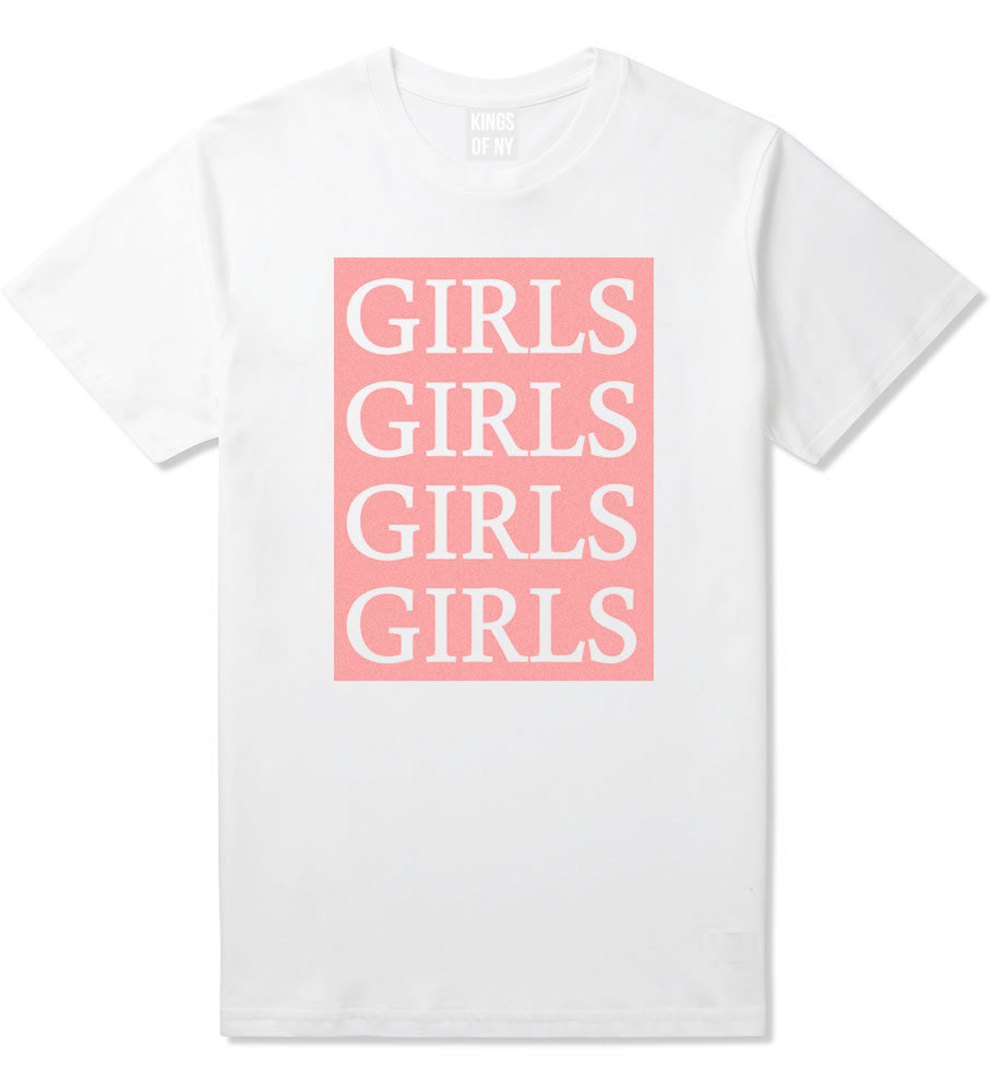 Girls Girls Girls T-Shirt in White by Kings Of NY