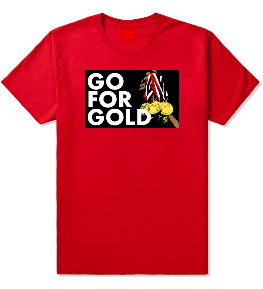 Go For Gold Medals Olympics T-Shirt in Red