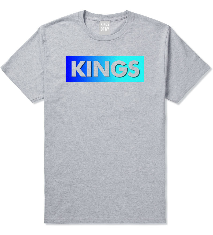 Kings Blue Gradient Boys Kids T-Shirt in Grey by Kings Of NY