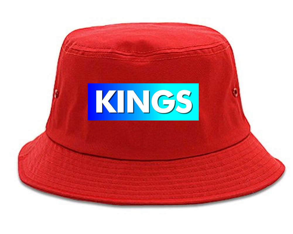 Kings Blue Gradient Bucket Hat in Red by Kings Of NY