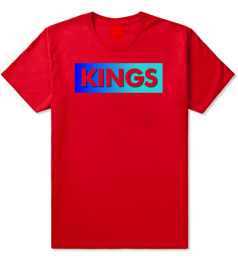 Kings Blue Gradient Boys Kids T-Shirt in Red by Kings Of NY