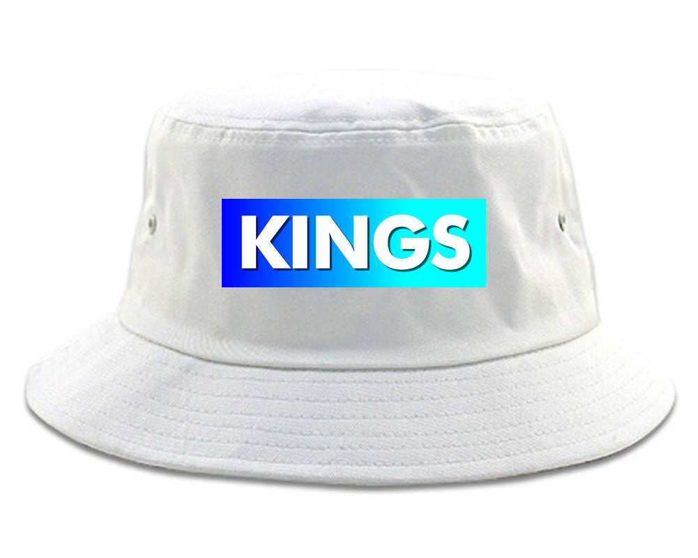 Kings Blue Gradient Bucket Hat in White by Kings Of NY