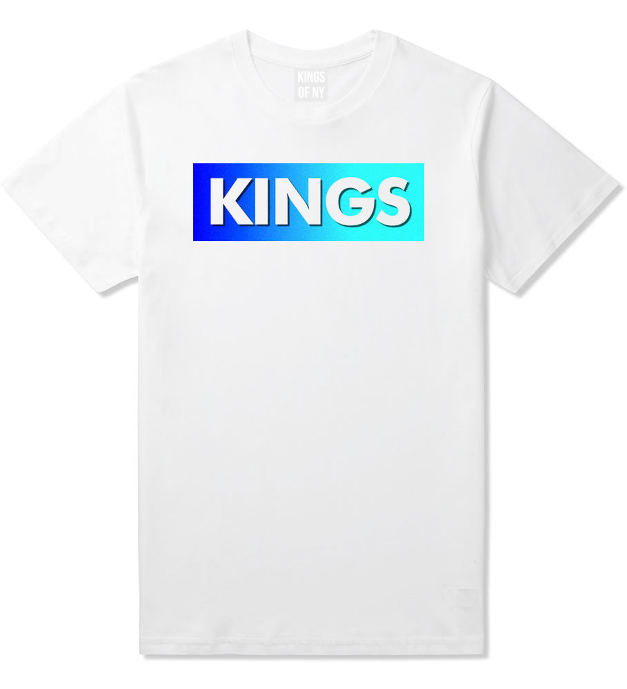 Kings Blue Gradient Boys Kids T-Shirt in White by Kings Of NY