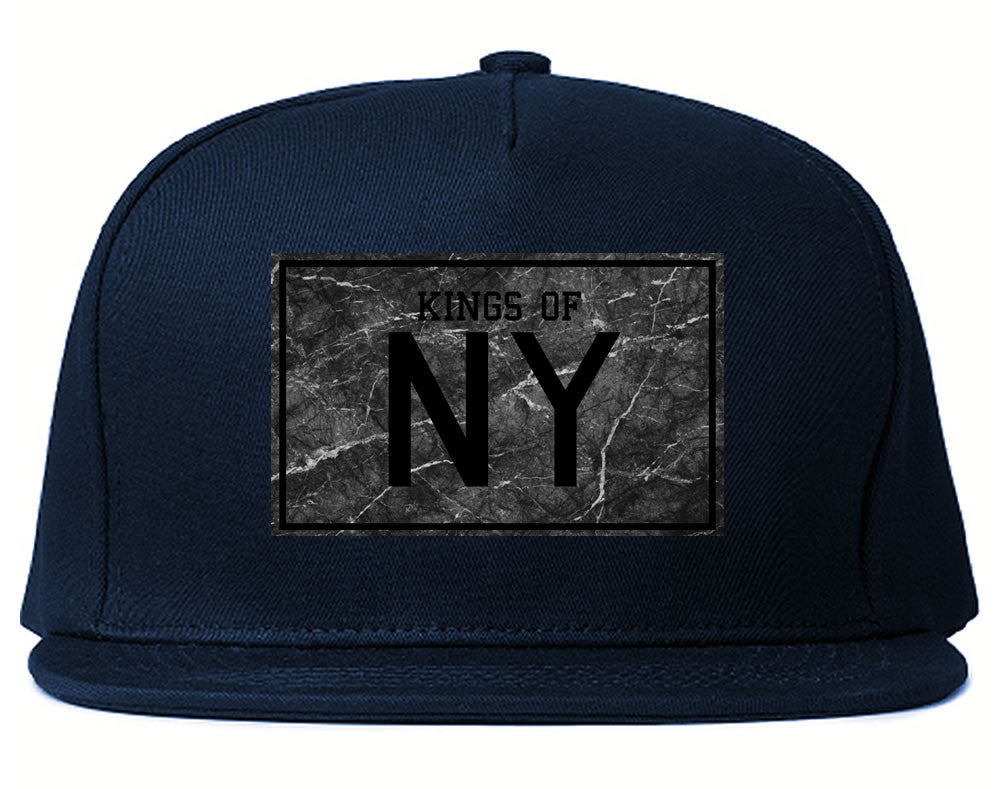 Granite NY Logo Print Snapback Hat in Blue by Kings Of NY