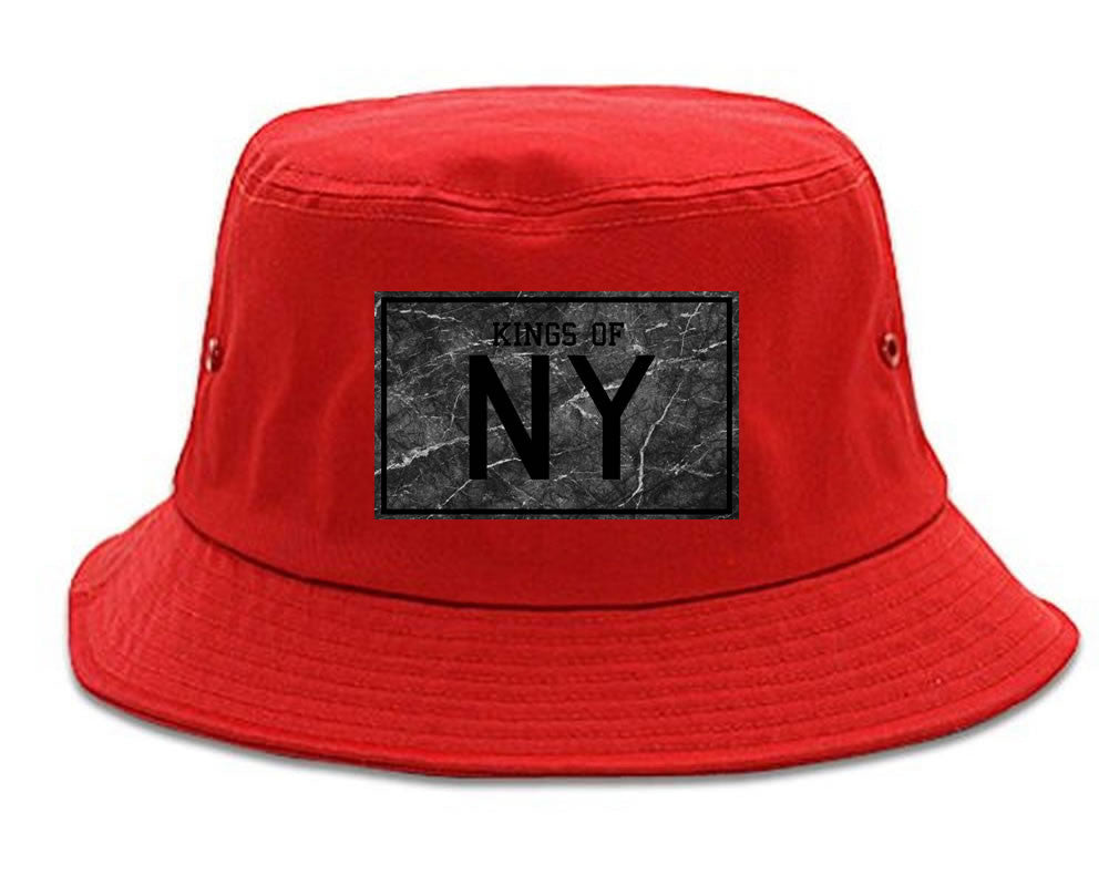 Granite NY Logo Print Bucket Hat in Red by Kings Of NY
