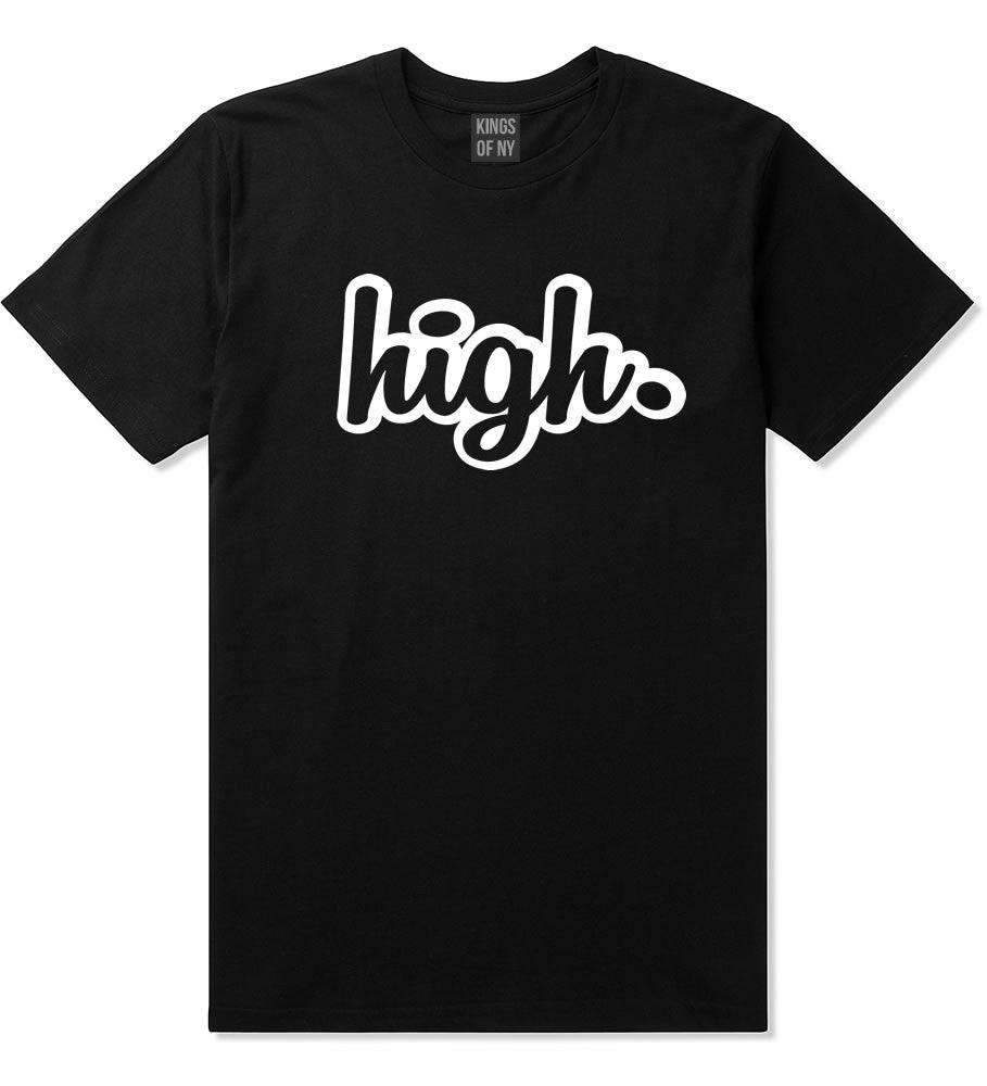 High Weed Faded Dap Smoke Marijuana T-Shirt In Black by Kings Of NY