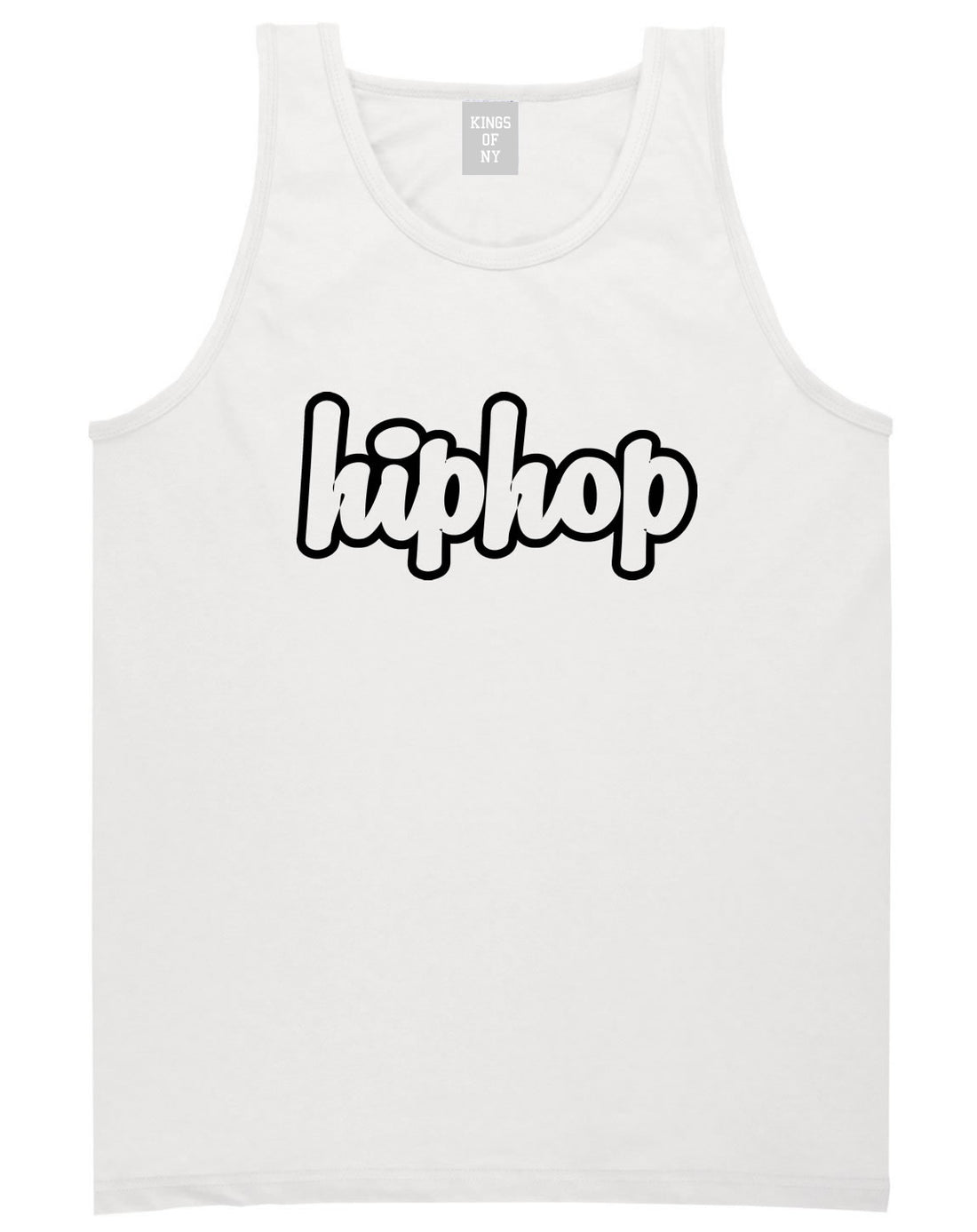 Hiphop Outline Old School Tank Top in White By Kings Of NY