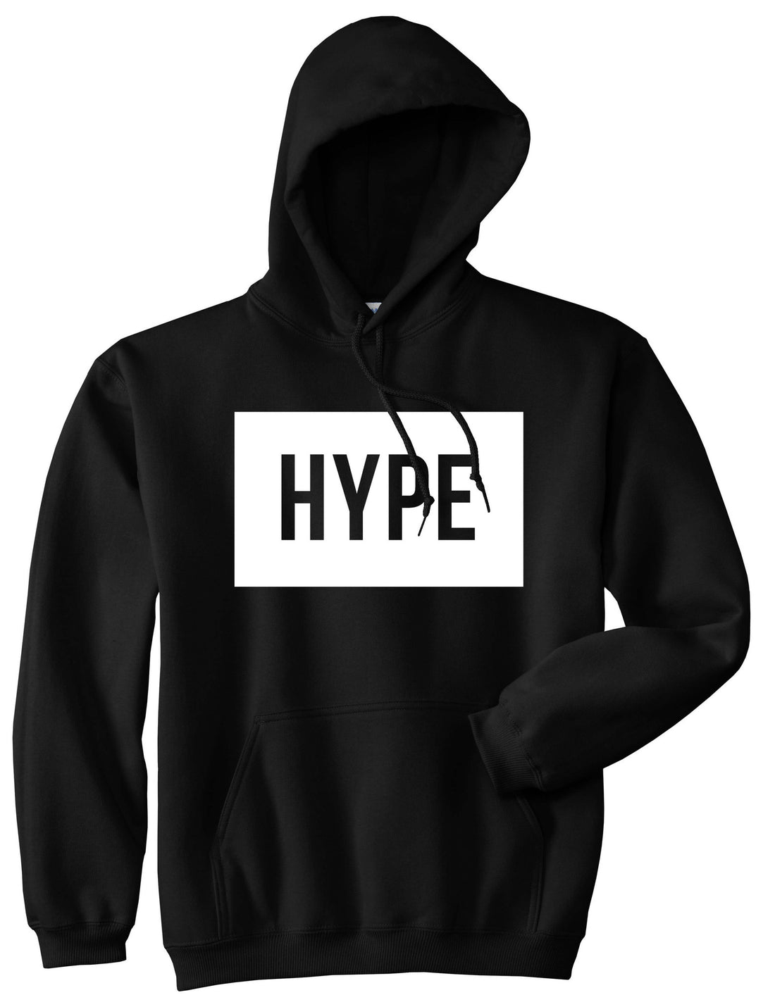 Hype Style Streetwear Brand Logo White by Kings Of NY Pullover Hoodie Hoody In Black by Kings Of NY