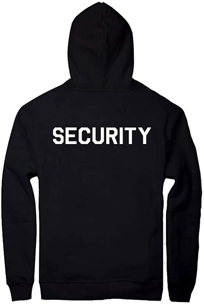 Black Security Pullover Hoodie Sweatshirt Back