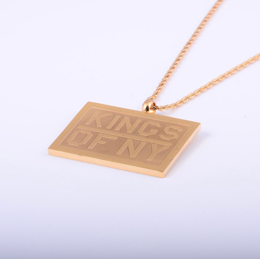Kings Of NY Logo Pendant Chain Gold and Silver