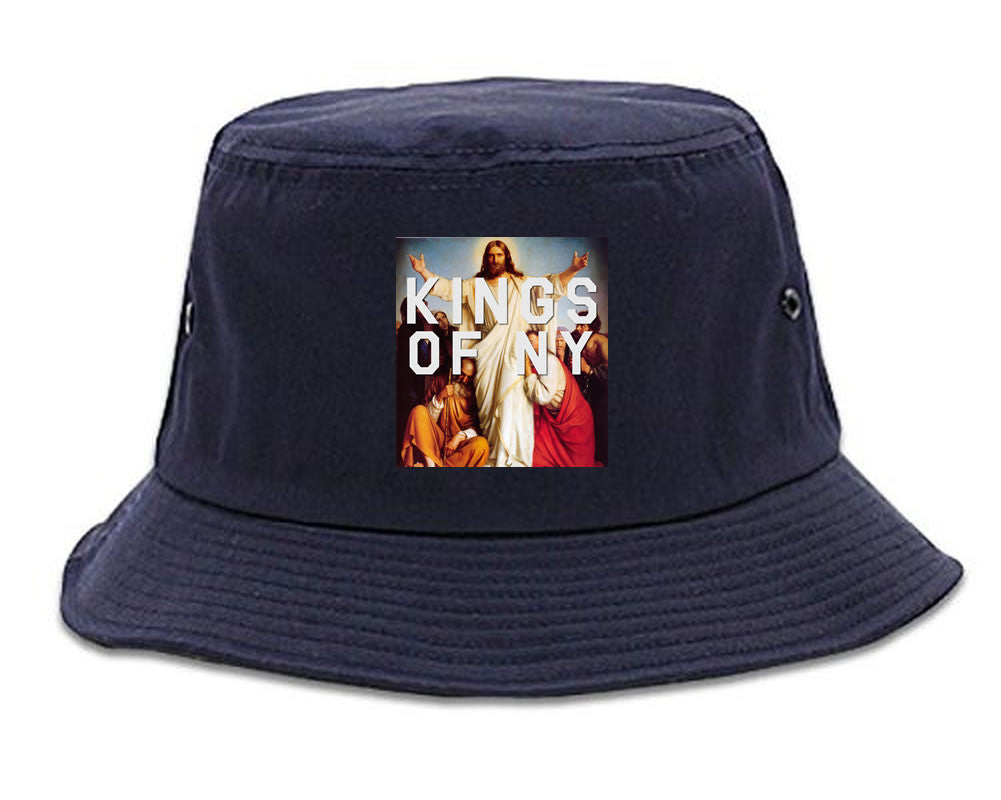 Jesus Worship and Praise of Power Bucket Hat in Navy Blue By Kings Of NY