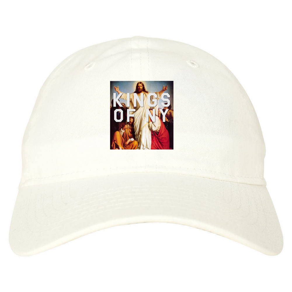 Jesus Worship and Praise of Power Dad Hat in White By Kings Of NY