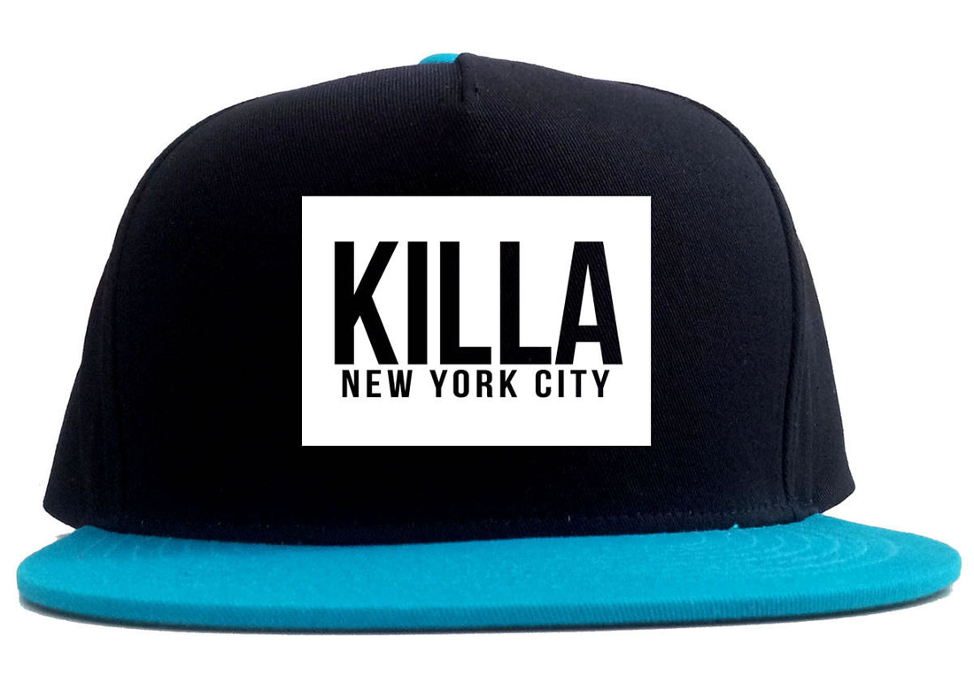 Killa New York City Harlem 2 Tone Snapback Hat in Black and Blue by Kings Of NY