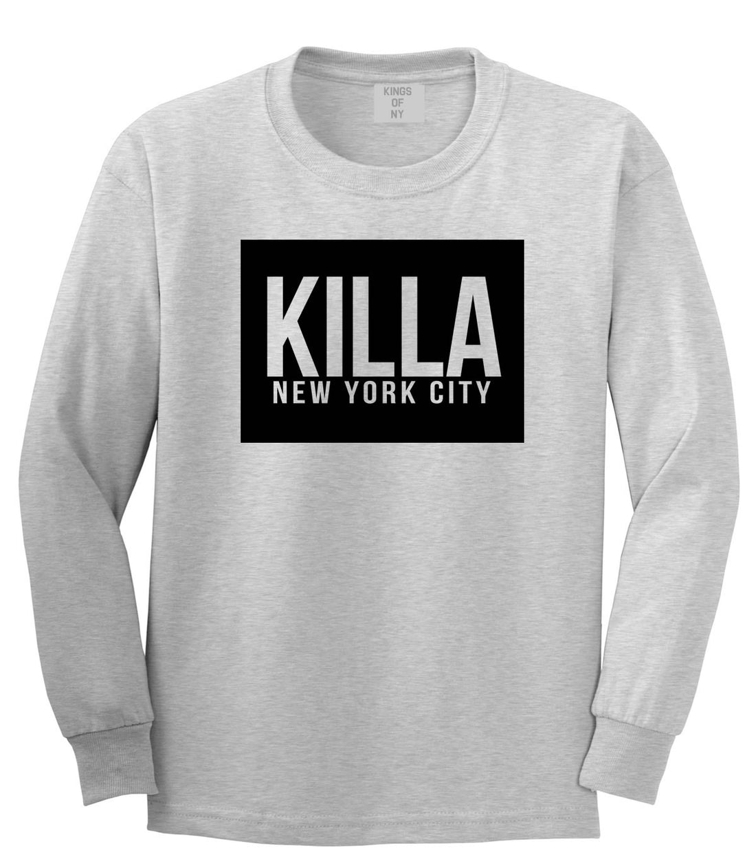 Killa New York City Harlem Long Sleeve T-Shirt in Grey by Kings Of NY