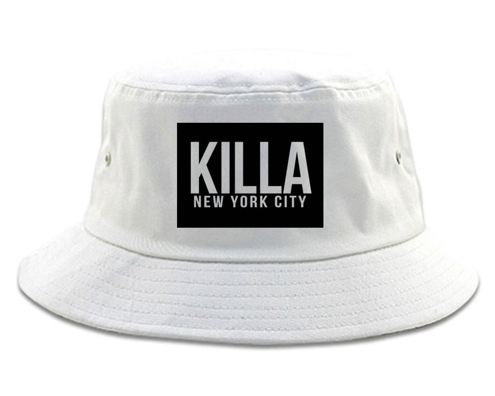 Killa New York City Harlem Bucket Hat in White by Kings Of NY