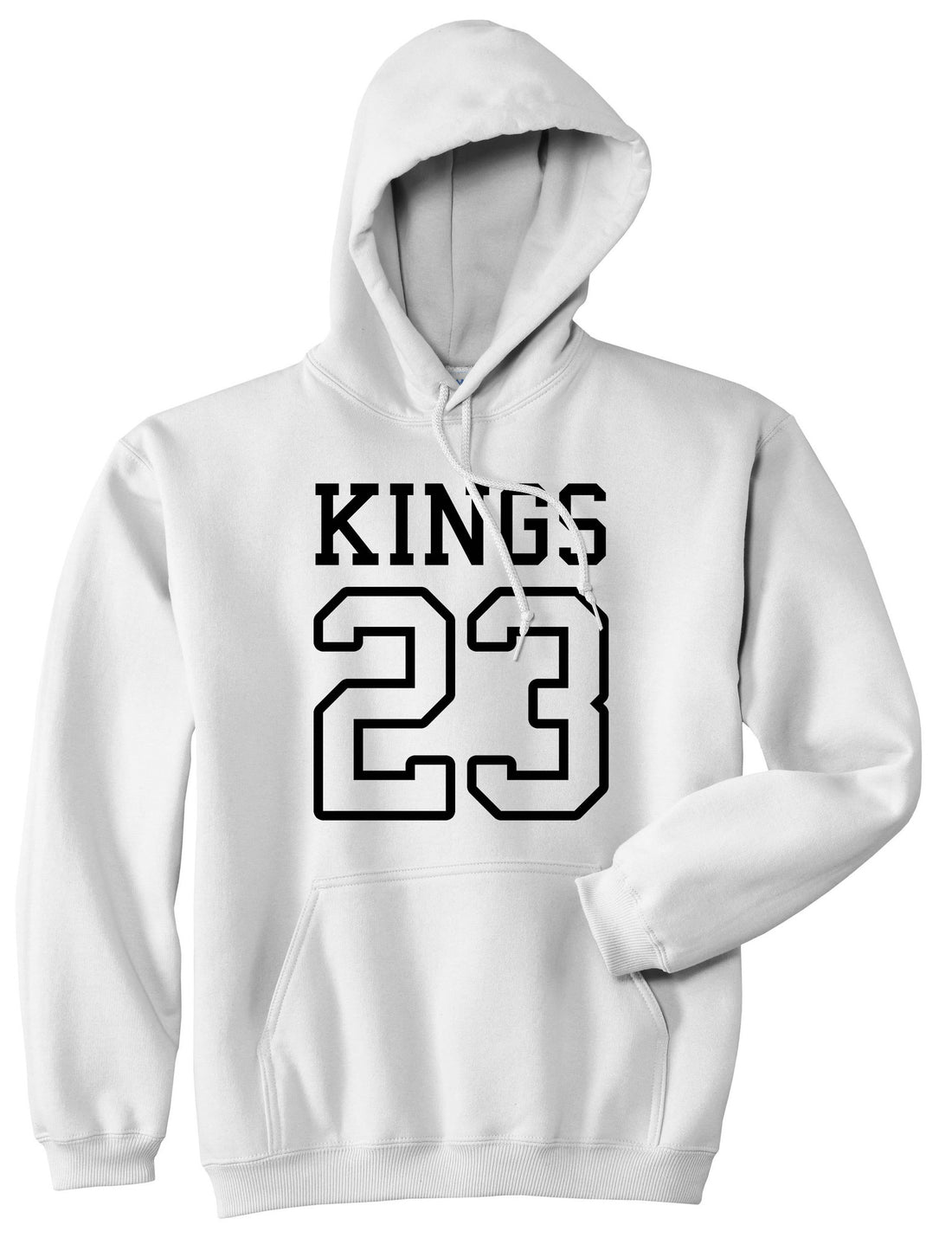 KINGS 23 Jersey Pullover Hoodie in White By Kings Of NY