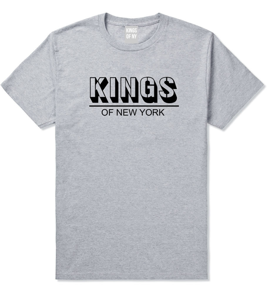 King Branded Block Letters T-Shirt in Grey by Kings Of NY