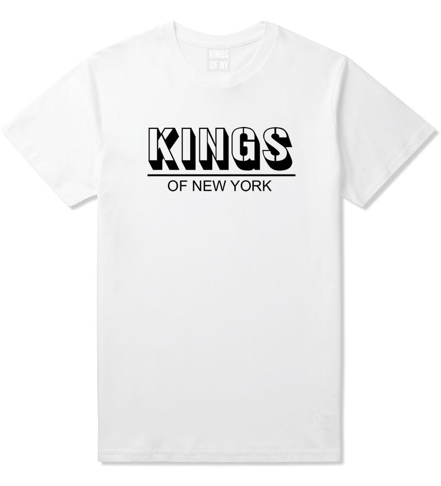 King Branded Block Letters T-Shirt in White by Kings Of NY