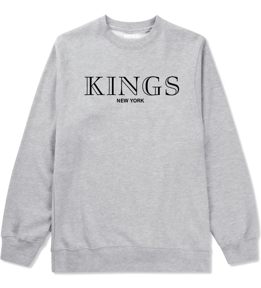 KINGS New York Fashion Crewneck Sweatshirt in Grey