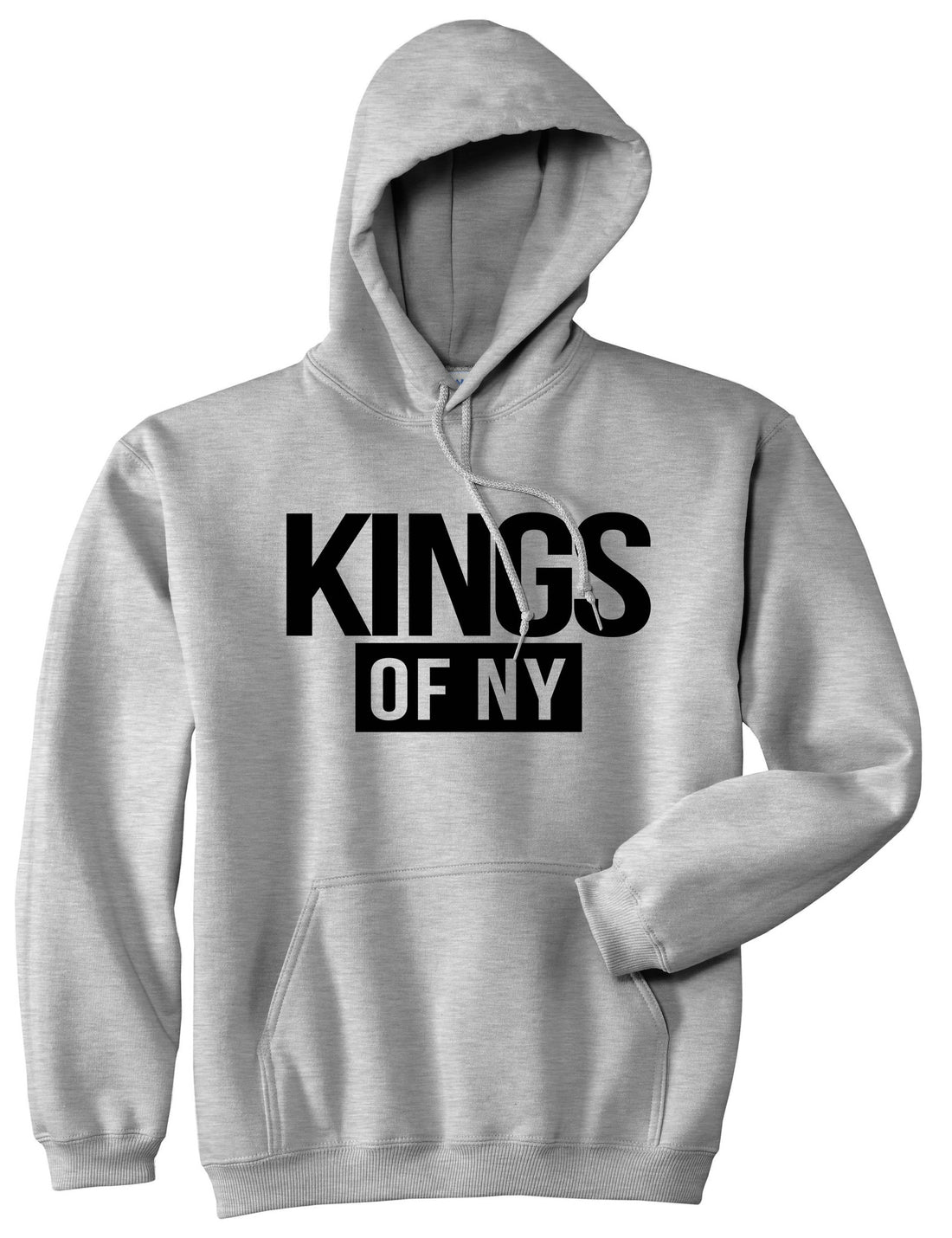 Kings Of NY Logo W15 Pullover Hoodie in Grey By Kings Of NY