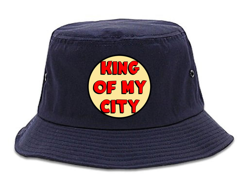King Of My City Chest Logo Bucket Hat in Blue by Kings Of NY