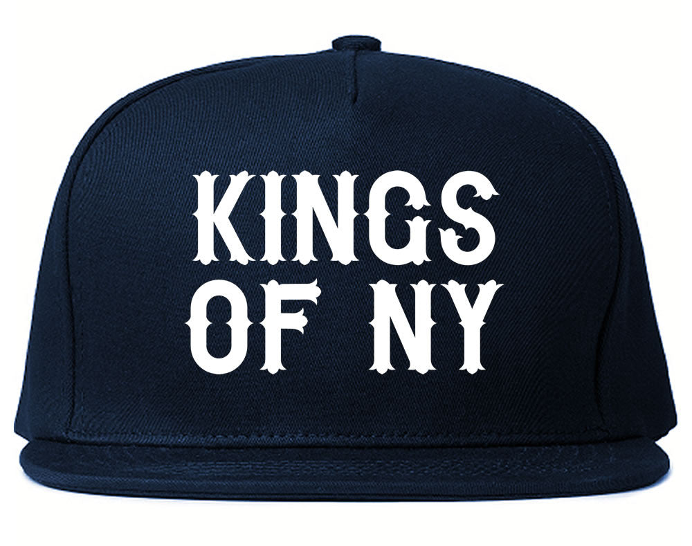 FALL15 Font Logo Print Snapback Hat in Blue by Kings Of NY