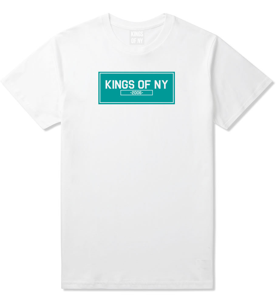 FALL15 Blue Logo T-Shirt in White by Kings Of NY