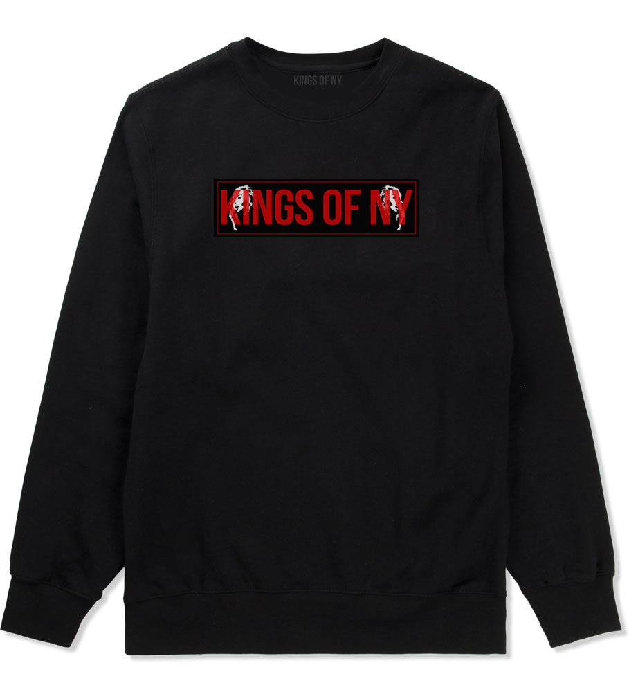 Red Girl Logo Print Crewneck Sweatshirt in Black by Kings Of NY