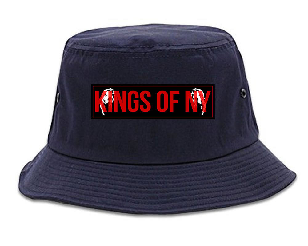 Red Girl Logo Print Bucket Hat in Blue by Kings Of NY