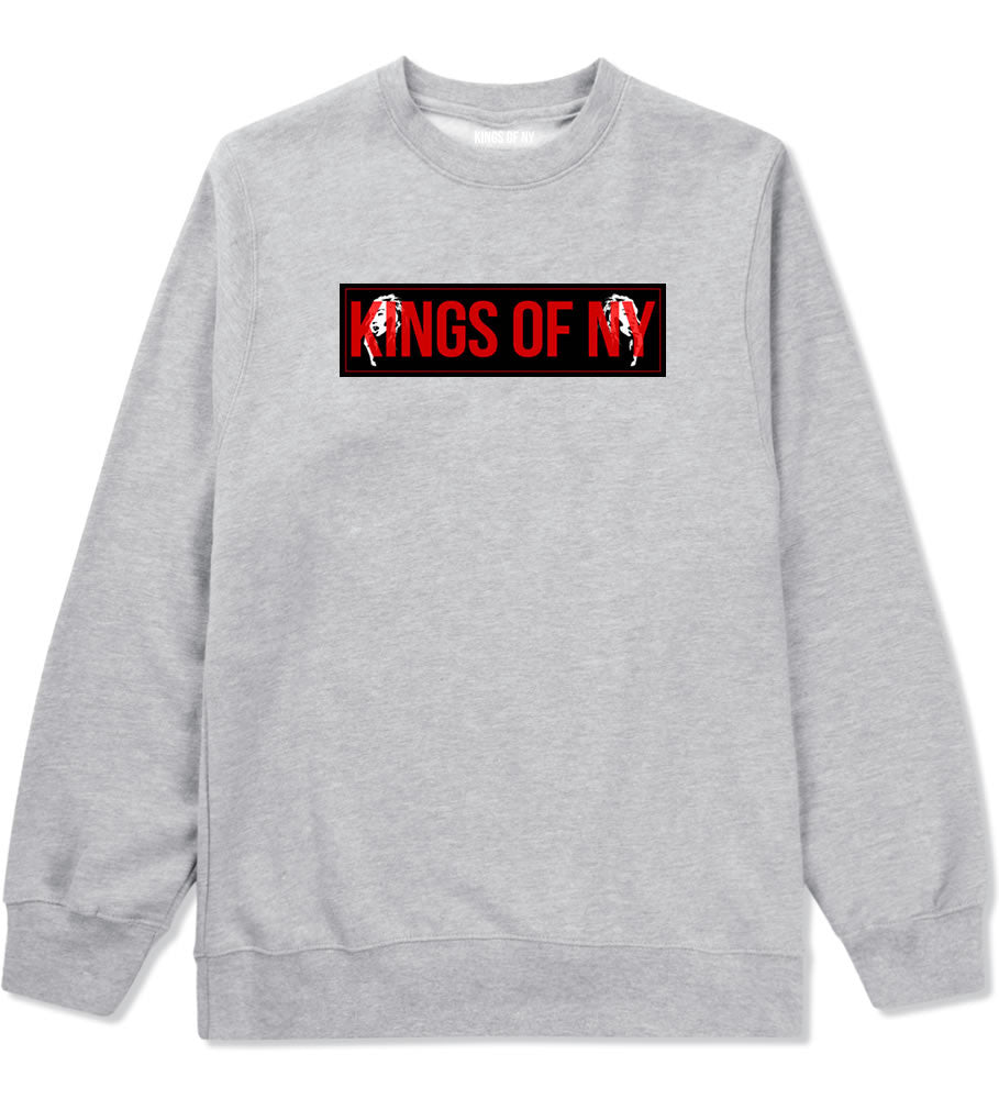 Red Girl Logo Print Crewneck Sweatshirt in Grey by Kings Of NY