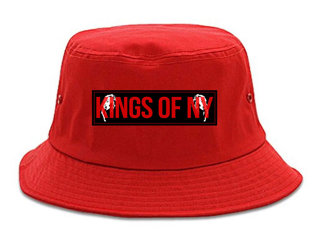 Red Girl Logo Print Bucket Hat in Red by Kings Of NY