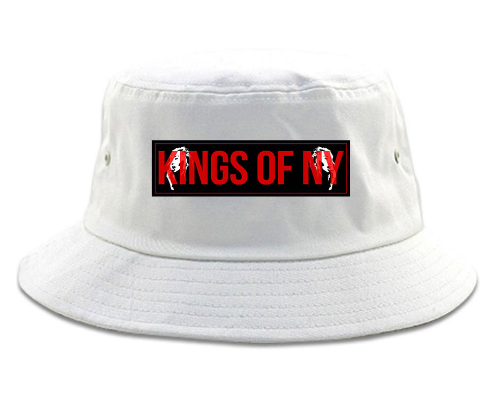 Red Girl Logo Print Bucket Hat in White by Kings Of NY