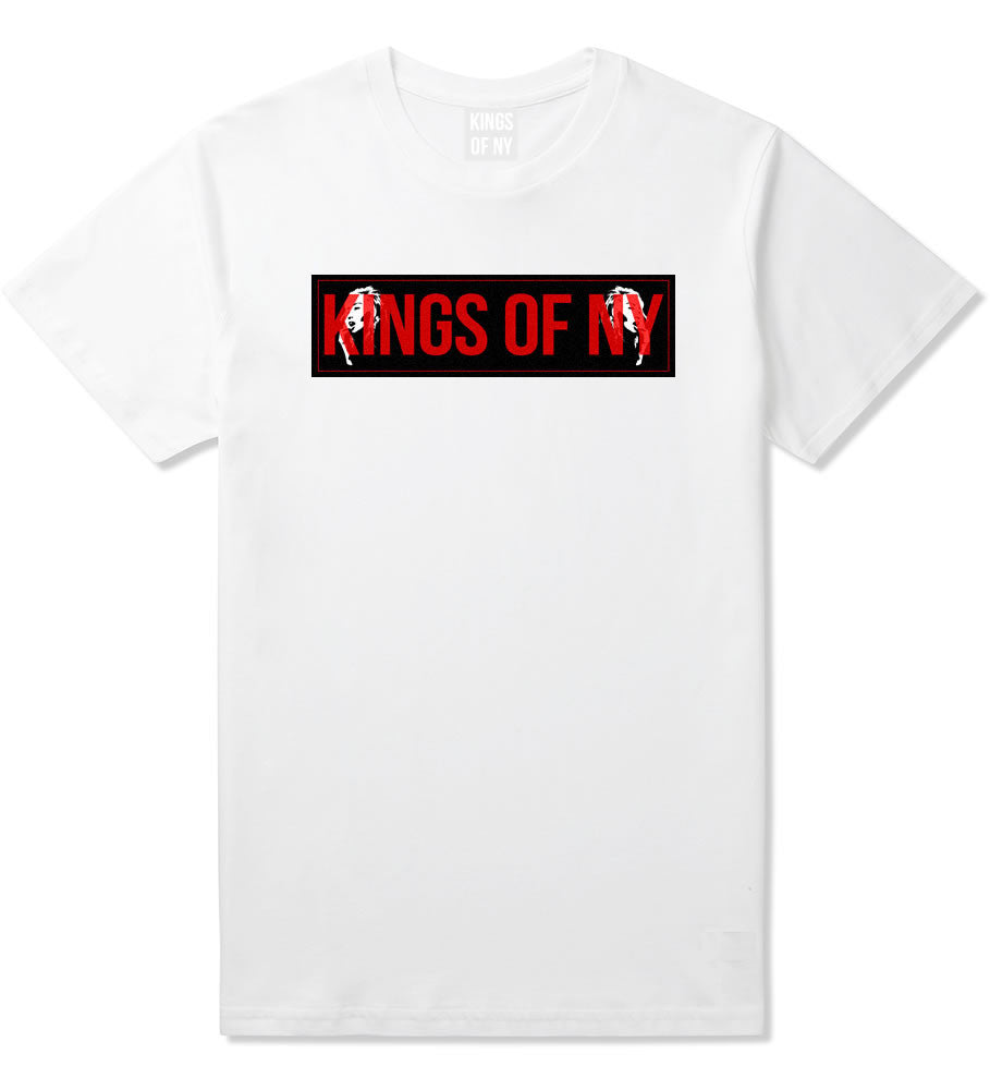 Red Girl Logo Print T-Shirt in White by Kings Of NY