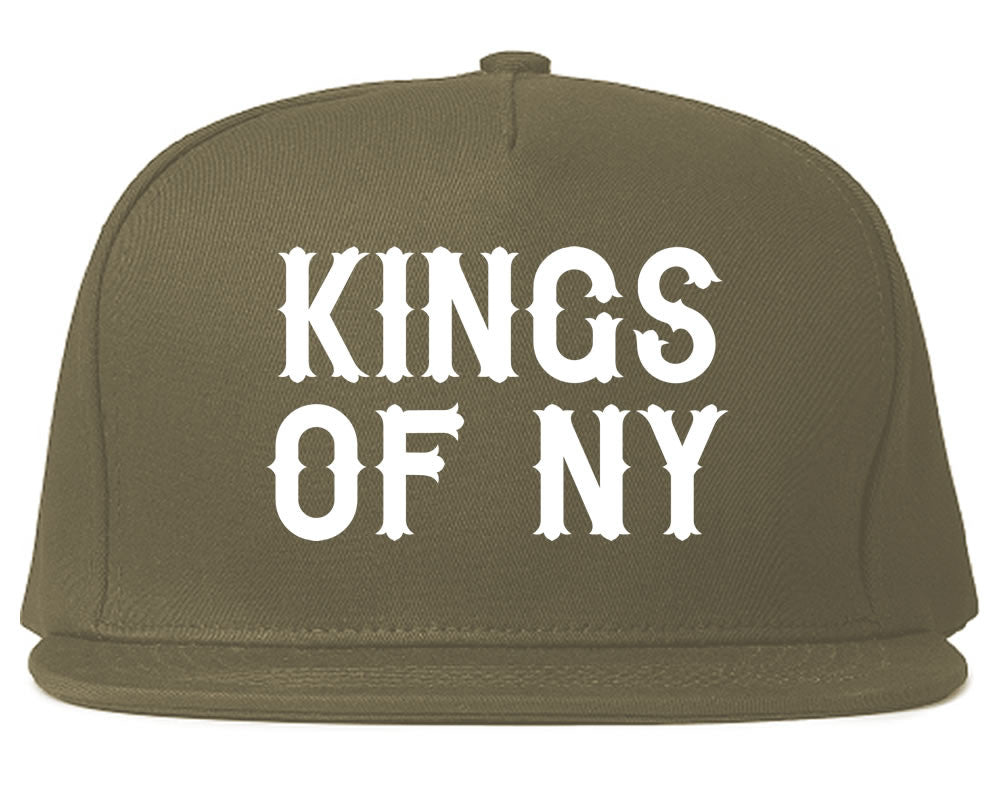 FALL15 Font Logo Print Snapback Hat in Grey by Kings Of NY