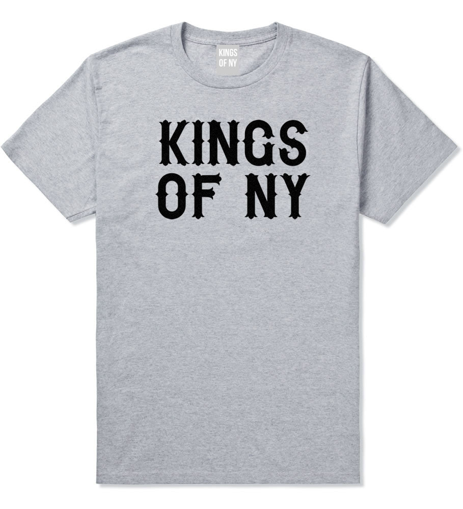 FALL15 Font Logo Print T-Shirt in Grey by Kings Of NY