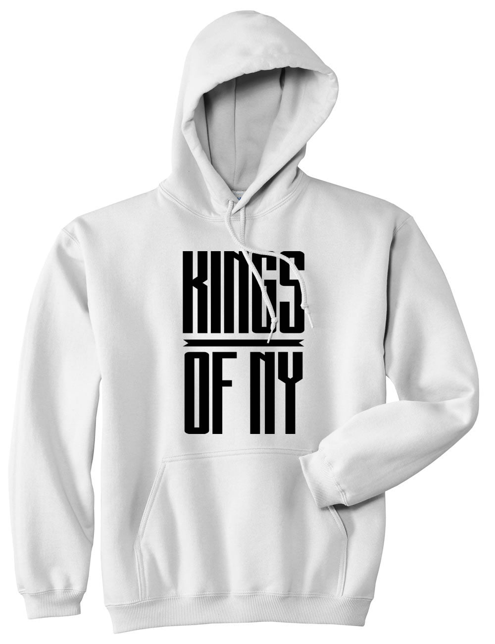 Kings Of NY Long Stretched Pullover Hoodie Hoody in White