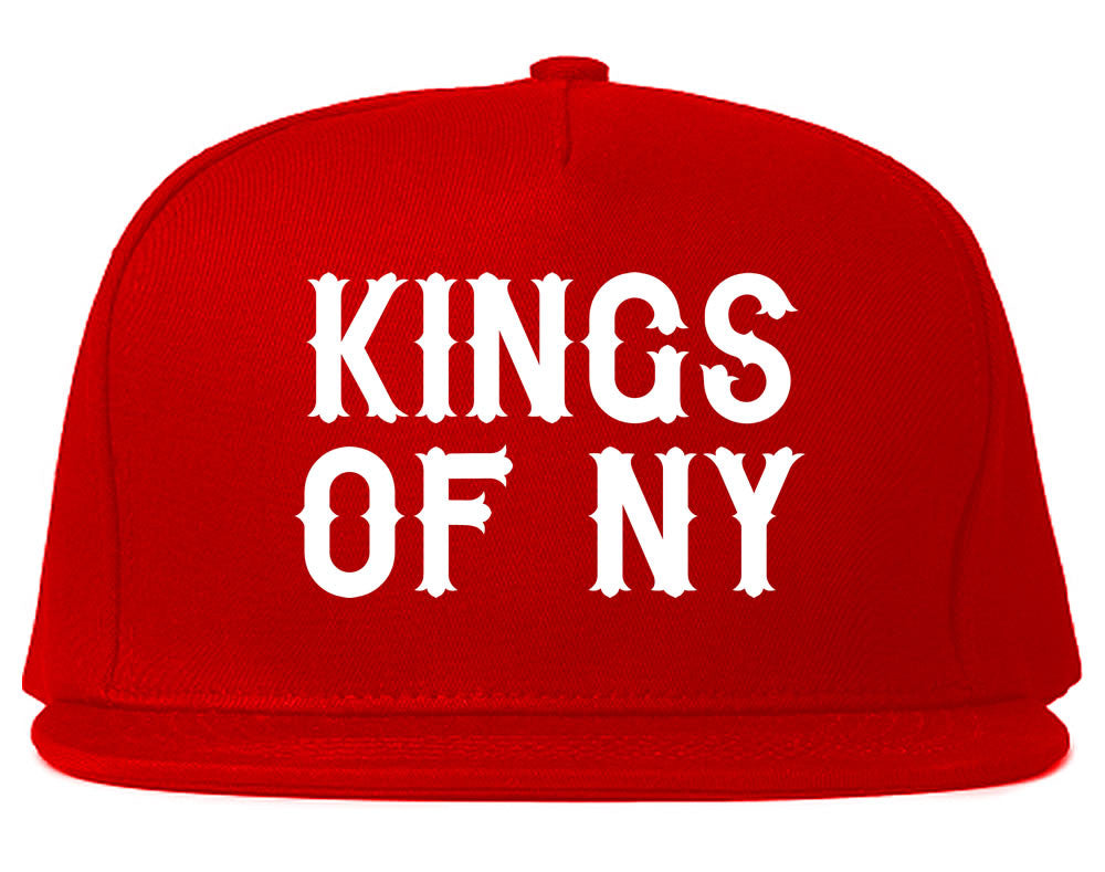 FALL15 Font Logo Print Snapback Hat in Red by Kings Of NY