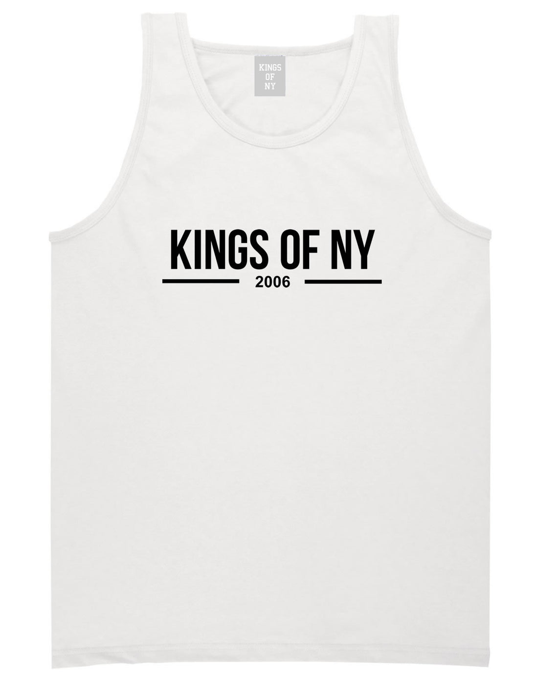 Kings Of NY 2006 Logo Lines Tank Top in White By Kings Of NY