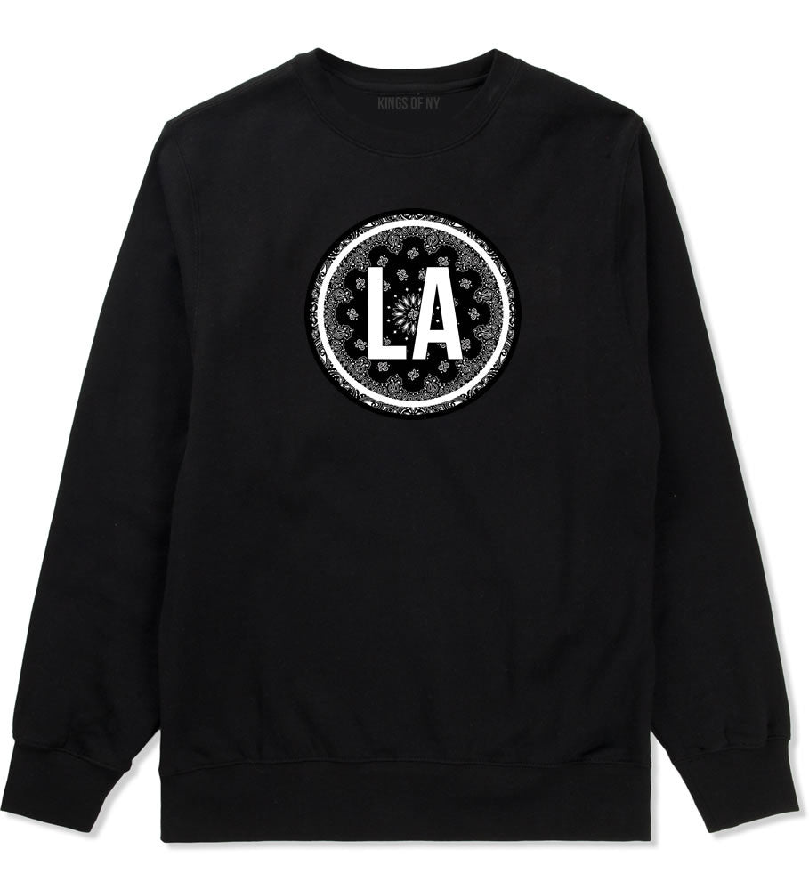 Kings Of NY La Los Angeles Cali California Bandana Crewneck Sweatshirt in Black