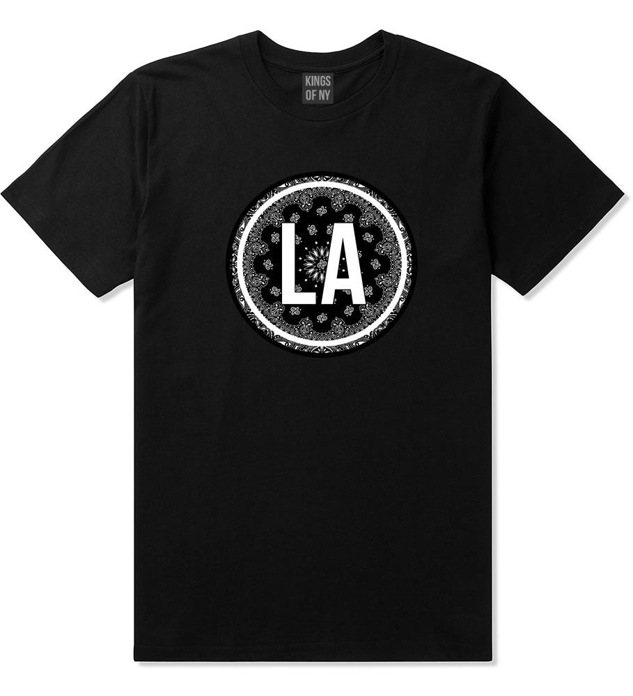 Kings Of NY La Los Angeles Cali California Bandana T-Shirt in Black