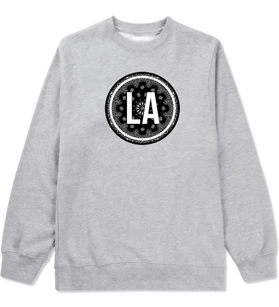 Kings Of NY La Los Angeles Cali California Bandana Crewneck Sweatshirt in Grey