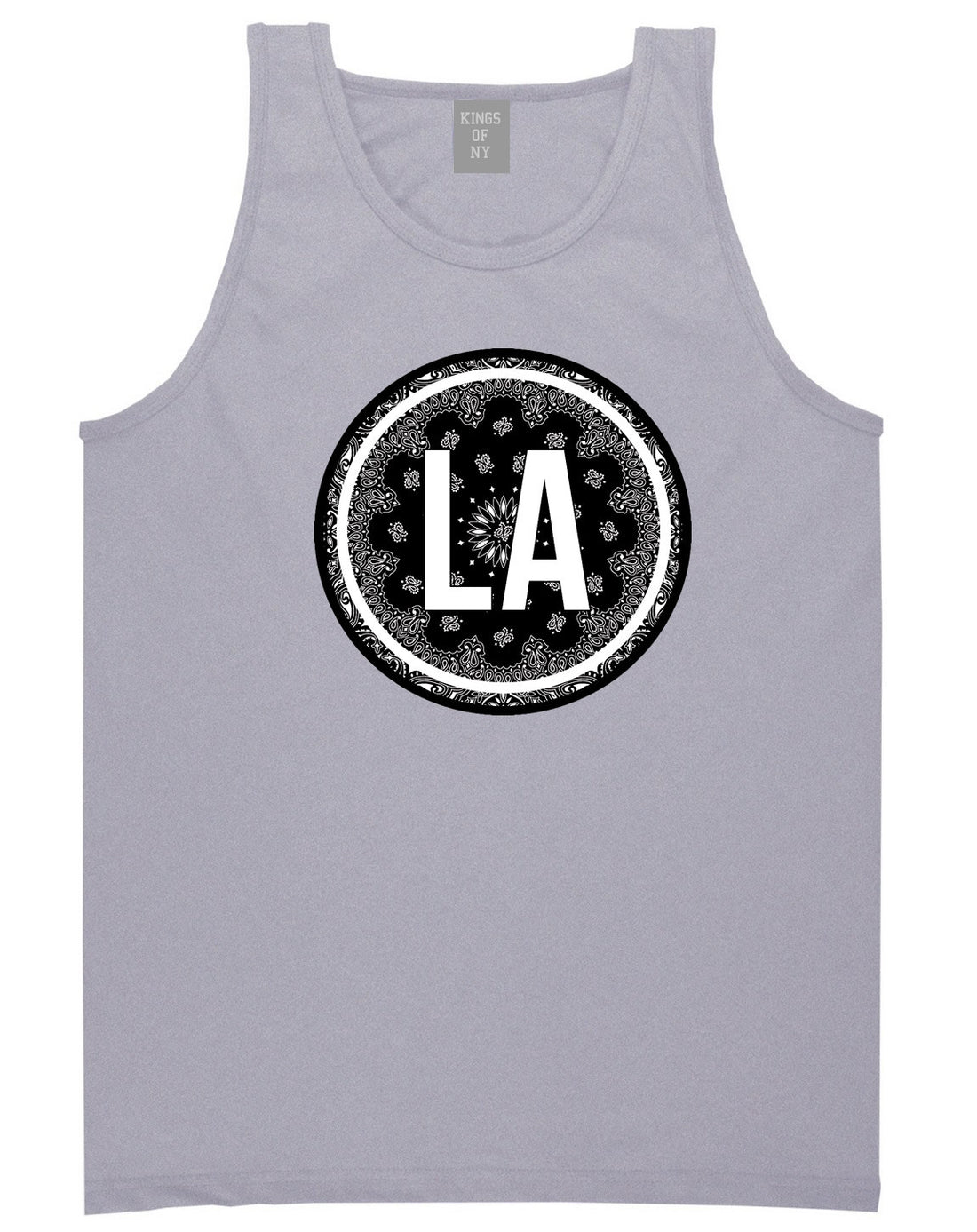 Kings Of NY La Los Angeles Cali California Bandana Tank Top in Grey