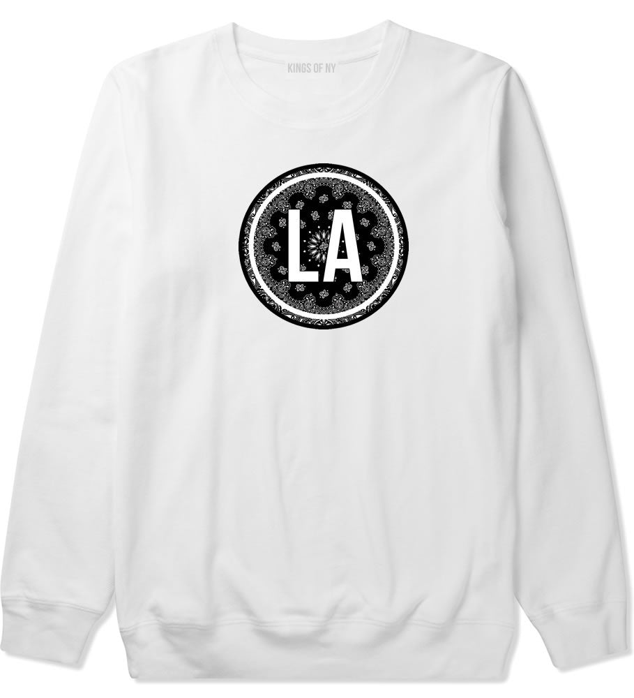 Kings Of NY La Los Angeles Cali California Bandana Crewneck Sweatshirt in White