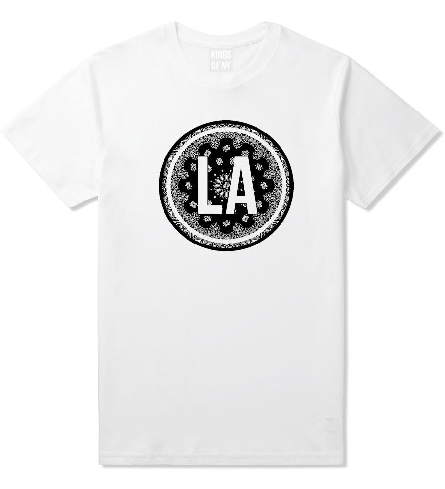 Kings Of NY La Los Angeles Cali California Bandana T-Shirt in White