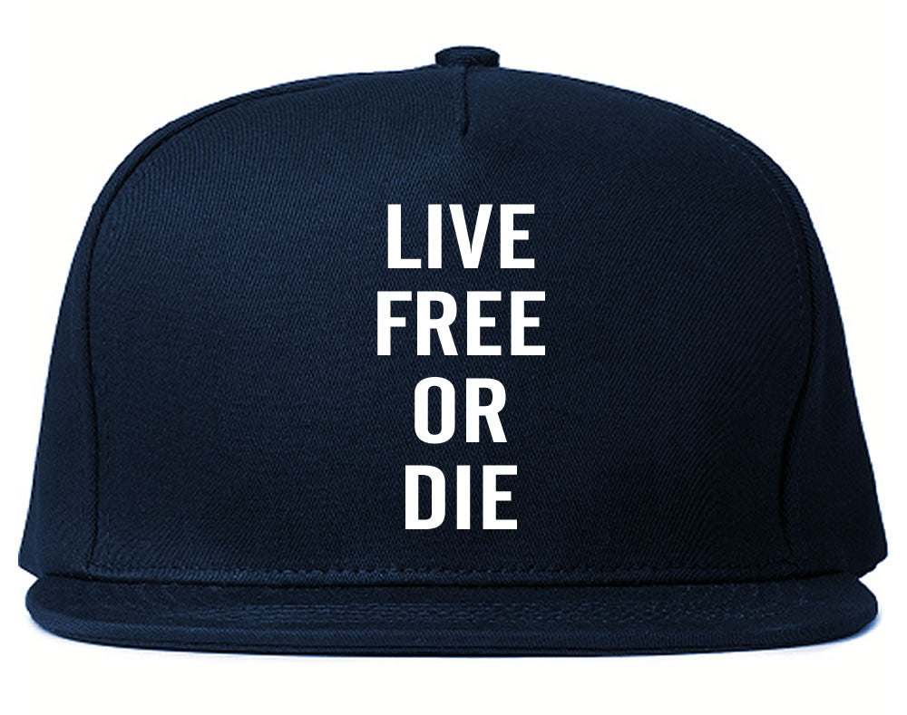 Live Free Or Die Snapback Hat in Navy Blue By Kings Of NY