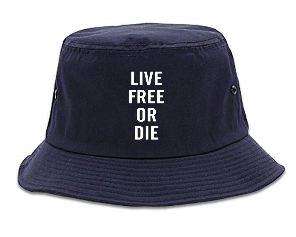 Live Free Or Die Bucket Hat in Navy Blue By Kings Of NY